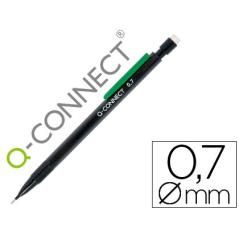 Portaminas q-connect 0,7 mm con 3 minas cuerpo negro con clip verde pack 10 unidades - Imagen 1
