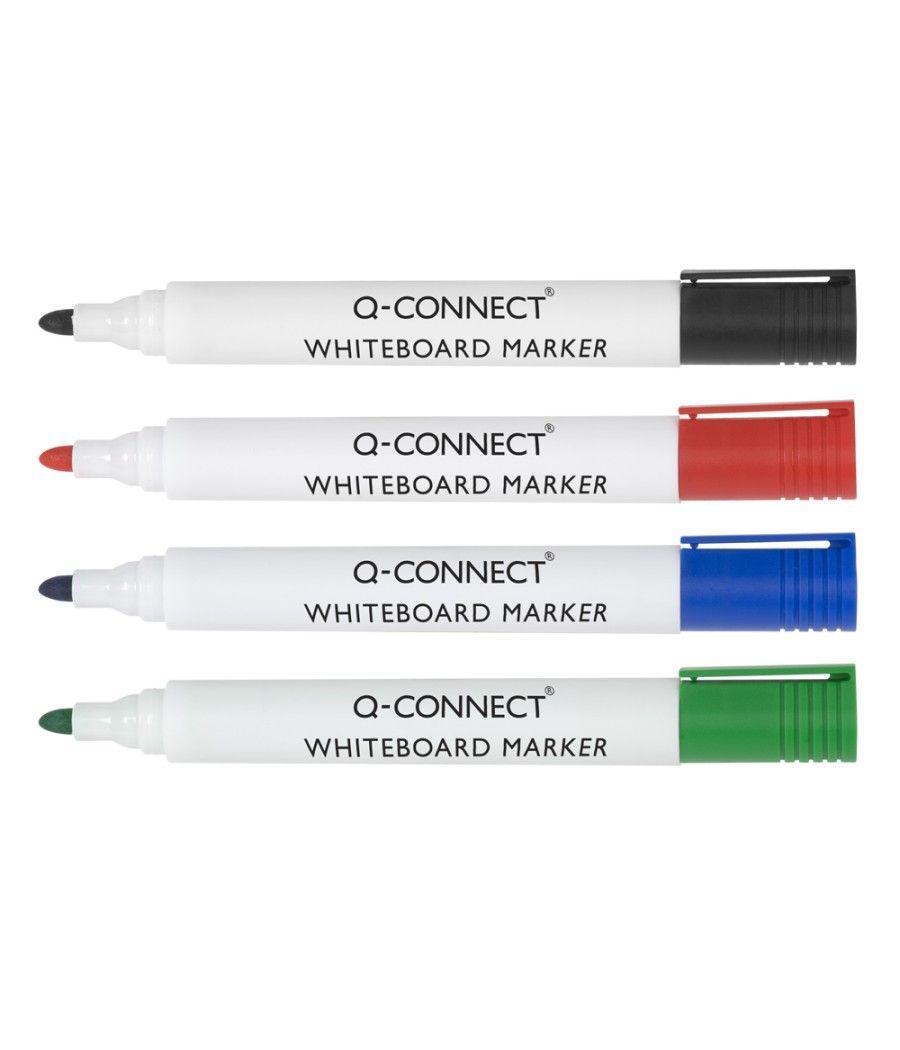 Rotulador q-connect pizarra blanca 4 colores surtidos punta redonda 3.0 mm - Imagen 2