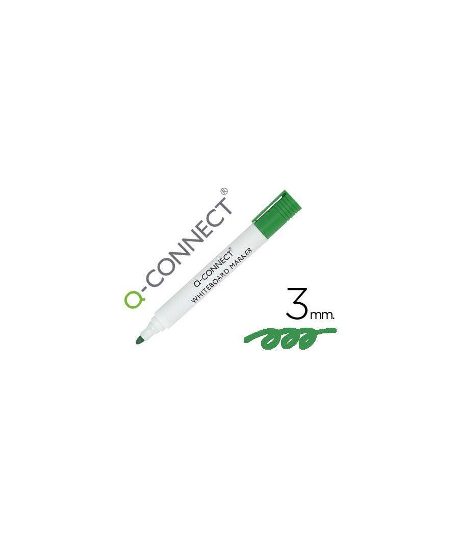 Rotulador q-connect pizarra blanca color verde punta redonda 3.0 mm pack 10 unidades - Imagen 1