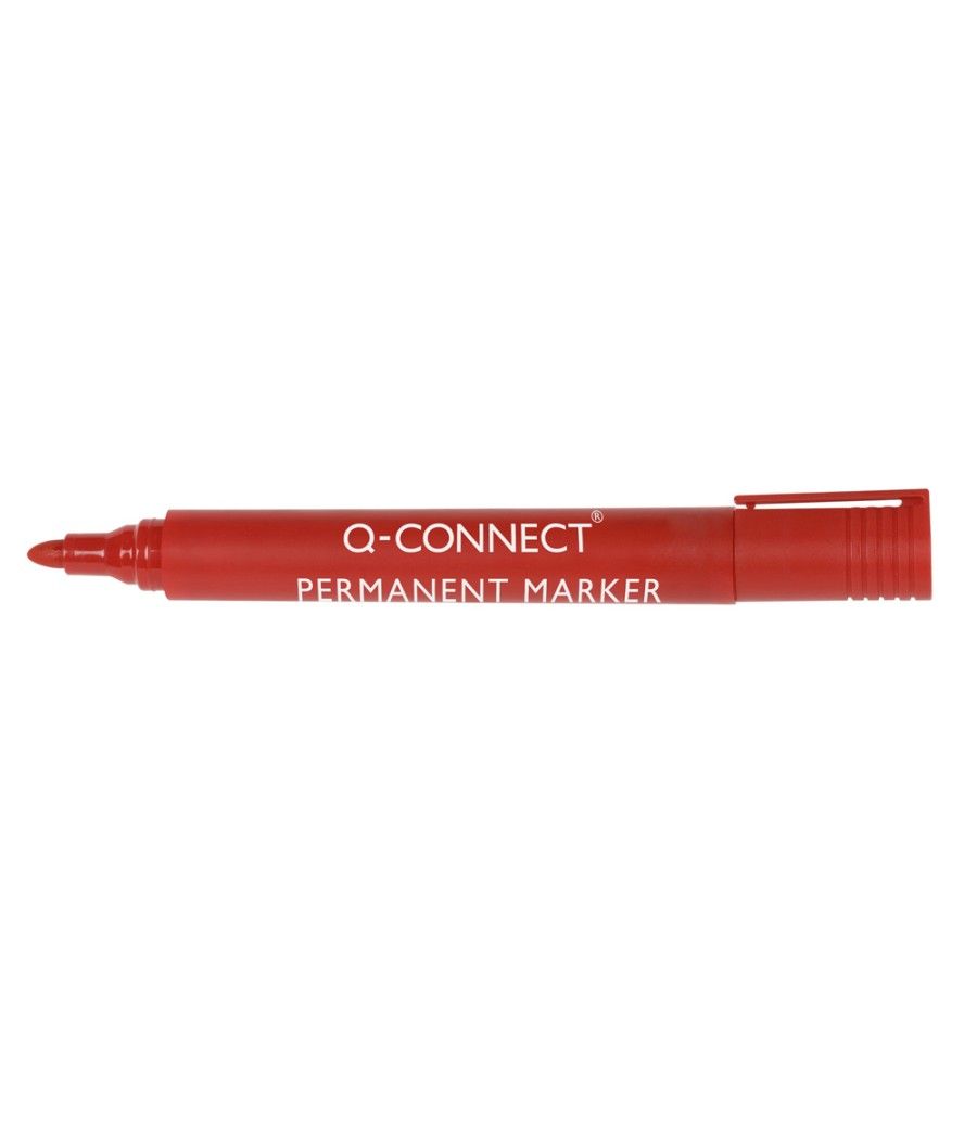 Rotulador q-connect marcador permanente rojo punta redonda 3.0 mm pack 10 unidades - Imagen 2