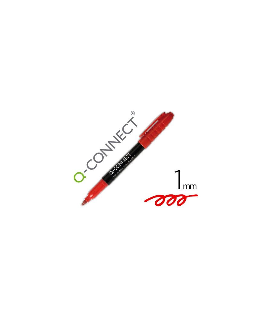 Rotulador q-connect para cd/dvd punta fibra permanente rojo punta redonda 1,0 mm pack 10 unidades - Imagen 1