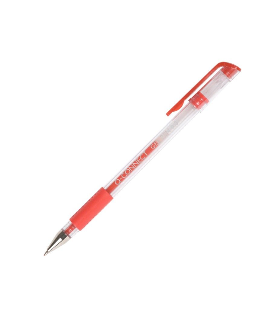Bolígrafo q-connect tinta gel rojo 0.7 mm sujecion de caucho pack 10 unidades - Imagen 2