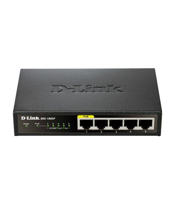 D-Link DES-1005P/E switch No administrado L2 Fast Ethernet (10/100) Energía sobre Ethernet (PoE) Negro - Imagen 2