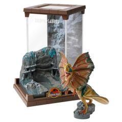 Figura the noble collection jurassic park dilophosaurus bendyfig diorama - Imagen 1