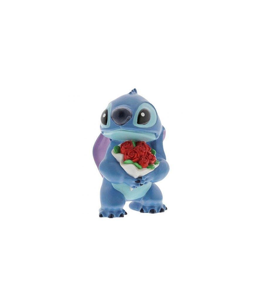 Figura enesco disney lilo & stitch stitch con ramo de rosas - Imagen 1