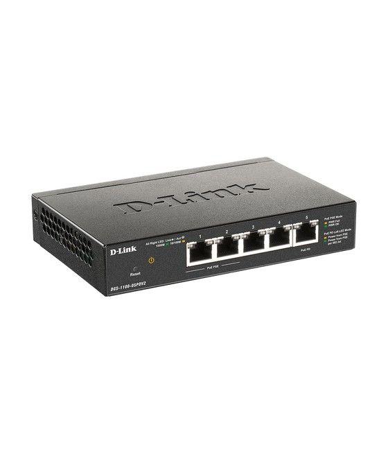 D-Link DGS-1100-05PDV2 switch Gestionado Gigabit Ethernet (10/100/1000) Energía sobre Ethernet (PoE) Negro - Imagen 3