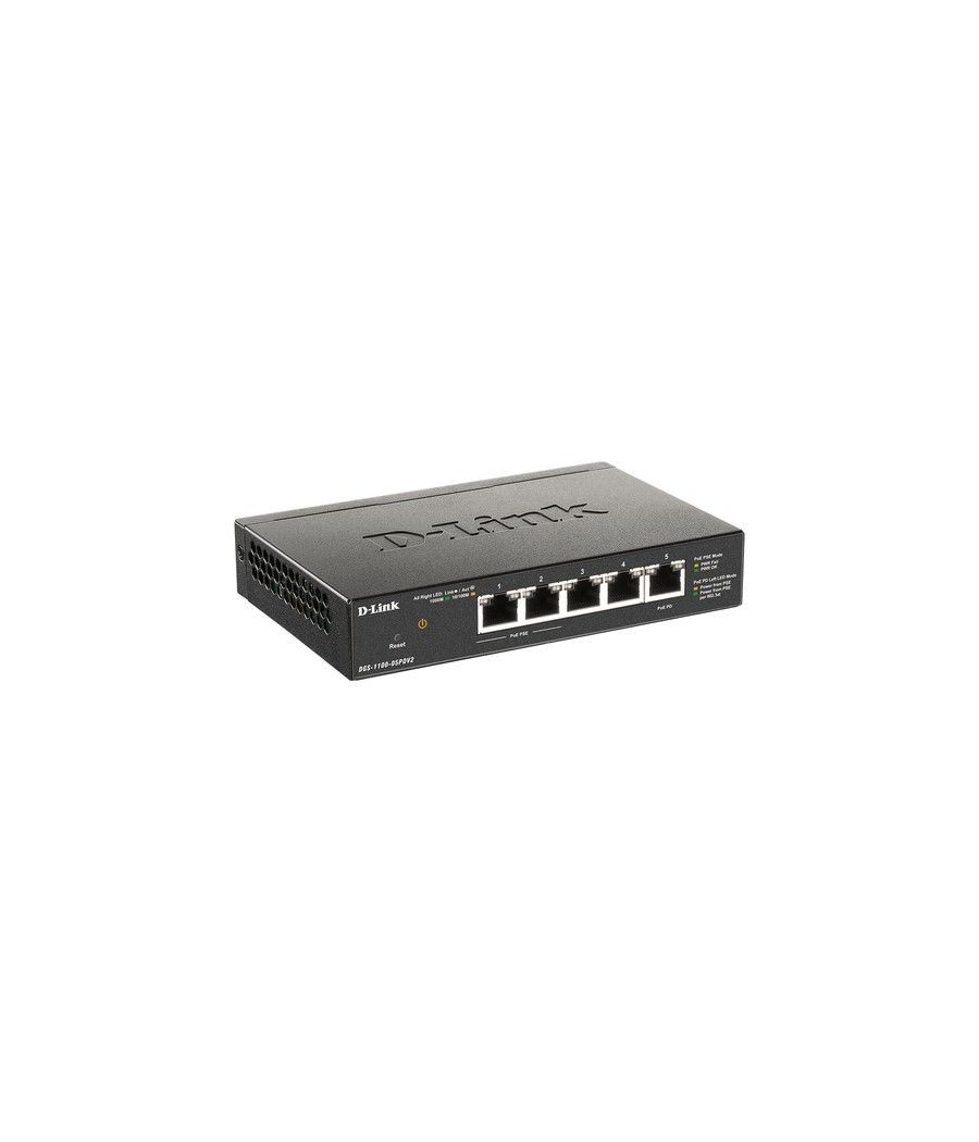 D-Link DGS-1100-05PDV2 switch Gestionado Gigabit Ethernet (10/100/1000) Energía sobre Ethernet (PoE) Negro - Imagen 3