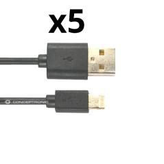 Kit 5 unidades cable lighting nortess iphone 5 6/7/8/ x ipad 1 metro color negro - Imagen 1