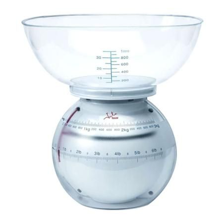 Balanza de cocina jata 603 diseÑo esferico medicion mecanica max 3kg integra bowl con medidor - Imagen 1