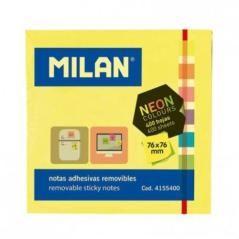 Milan notas adhesivas cubo 400 notas 76x76 colores neon - Imagen 1
