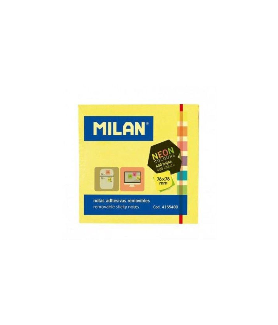 Milan notas adhesivas cubo 400 notas 76x76 colores neon - Imagen 1