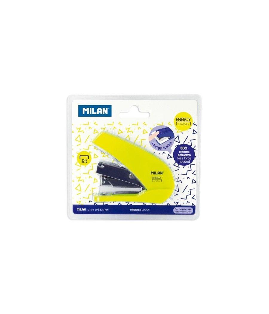 Milan grapadora compacta energy saving blister amarillo - Imagen 1