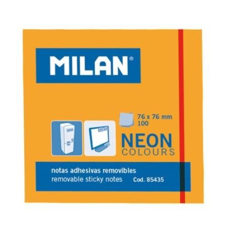 Milan bloc notas adhesivas 100 hojas 76x76mm naranja neÓn -10u- - Imagen 1