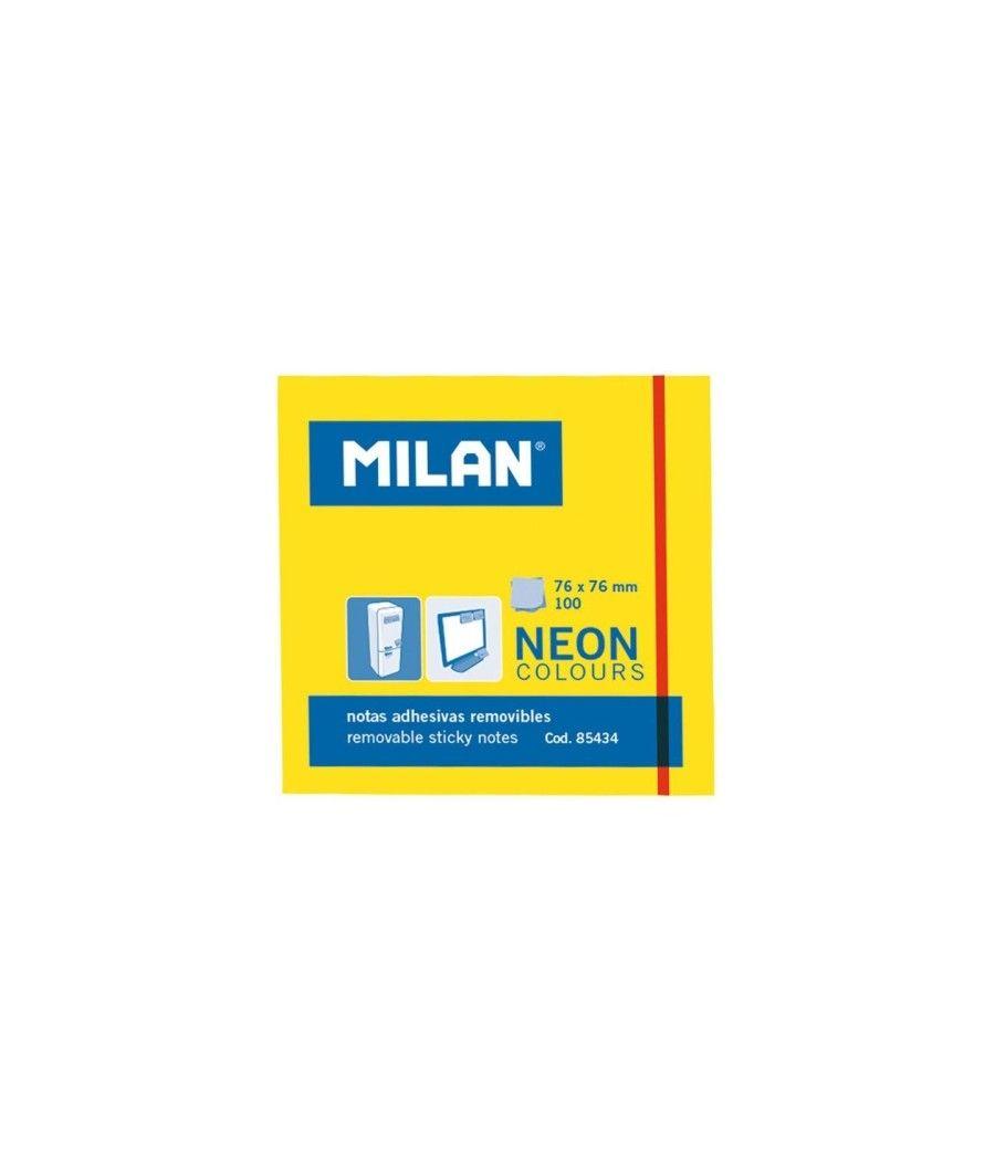 Milan bloc notas adhesivas 100 hojas 76x76mm amarillo neÓn -10u- - Imagen 1