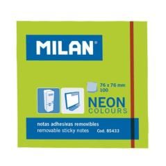 Milan bloc notas adhesivas 100 hojas 76x76mm verde neÓn -10u- - Imagen 1