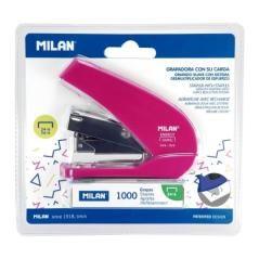 Milan grapadora compacta energy saving blister rosa - Imagen 1