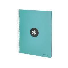 Cuaderno espiral liderpapel a4 micro antartik tapa forrada 120h 100 gr liso 5 bandas 4 taladros color menta - Imagen 4