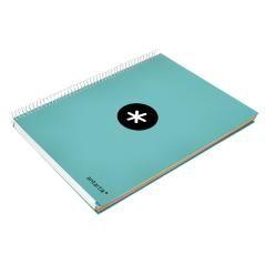 Cuaderno espiral liderpapel a4 micro antartik tapa forrada 120h 100 gr liso 5 bandas 4 taladros color menta - Imagen 6