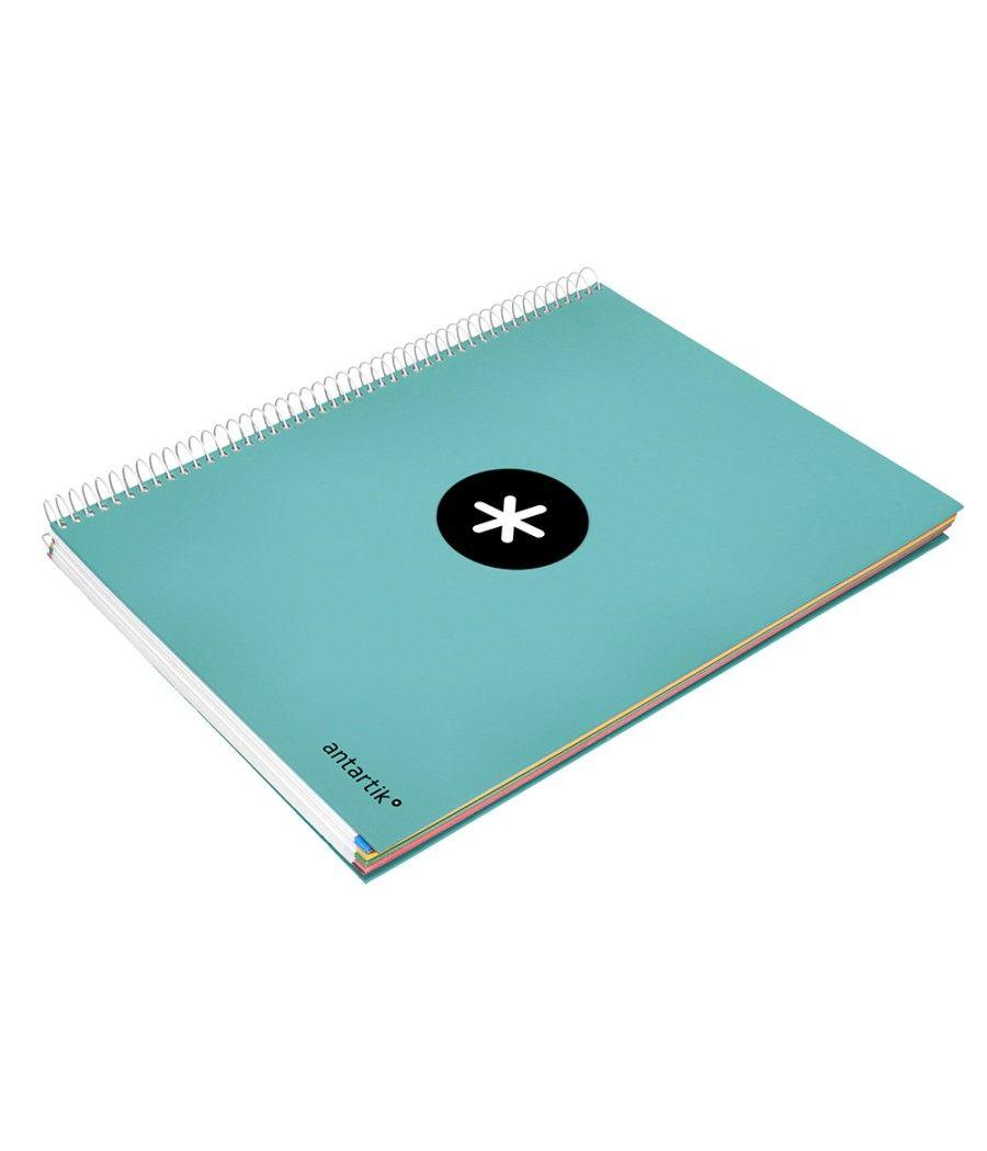 Cuaderno espiral liderpapel a4 micro antartik tapa forrada 120h 100 gr liso 5 bandas 4 taladros color menta - Imagen 6