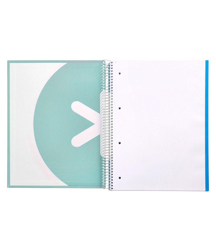 Cuaderno espiral liderpapel a4 micro antartik tapa forrada 120h 100 gr liso 5 bandas 4 taladros color menta - Imagen 7