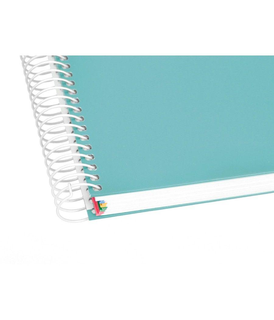 Cuaderno espiral liderpapel a4 micro antartik tapa forrada 120h 100 gr liso 5 bandas 4 taladros color menta - Imagen 8