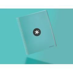 Cuaderno espiral liderpapel a4 micro antartik tapa forrada 120h 100 gr liso 5 bandas 4 taladros color menta - Imagen 9