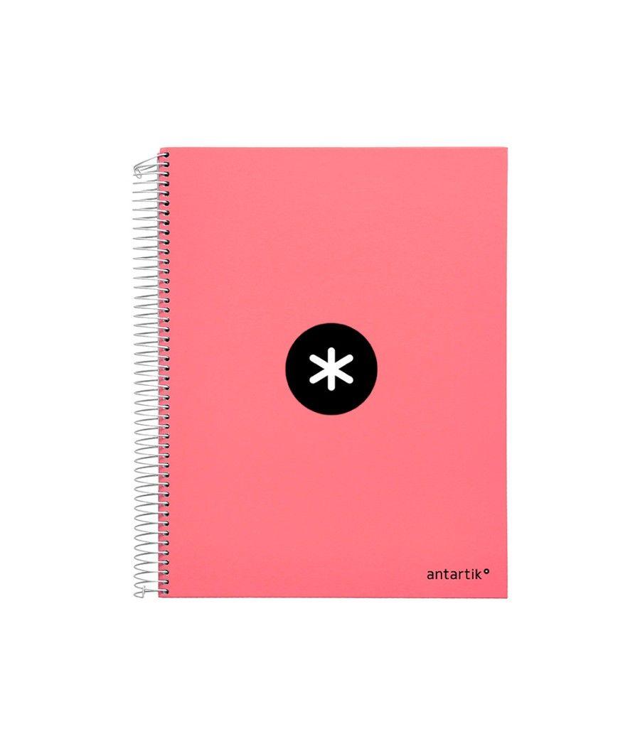 Cuaderno espiral liderpapel a4 micro antartik tapa forrada 120h 100 gr liso 5 bandas 4 taladros color coral - Imagen 2