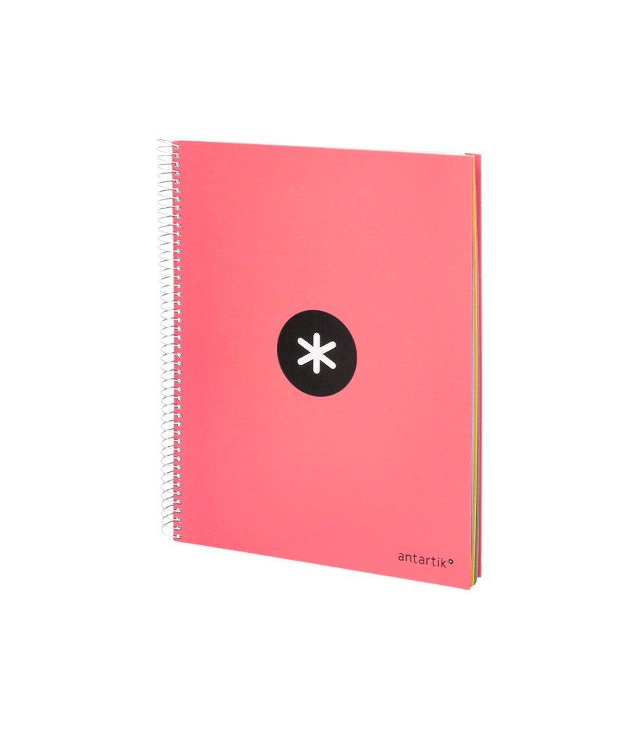 Cuaderno espiral liderpapel a4 micro antartik tapa forrada 120h 100 gr liso 5 bandas 4 taladros color coral - Imagen 4