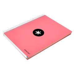 Cuaderno espiral liderpapel a4 micro antartik tapa forrada 120h 100 gr liso 5 bandas 4 taladros color coral - Imagen 6