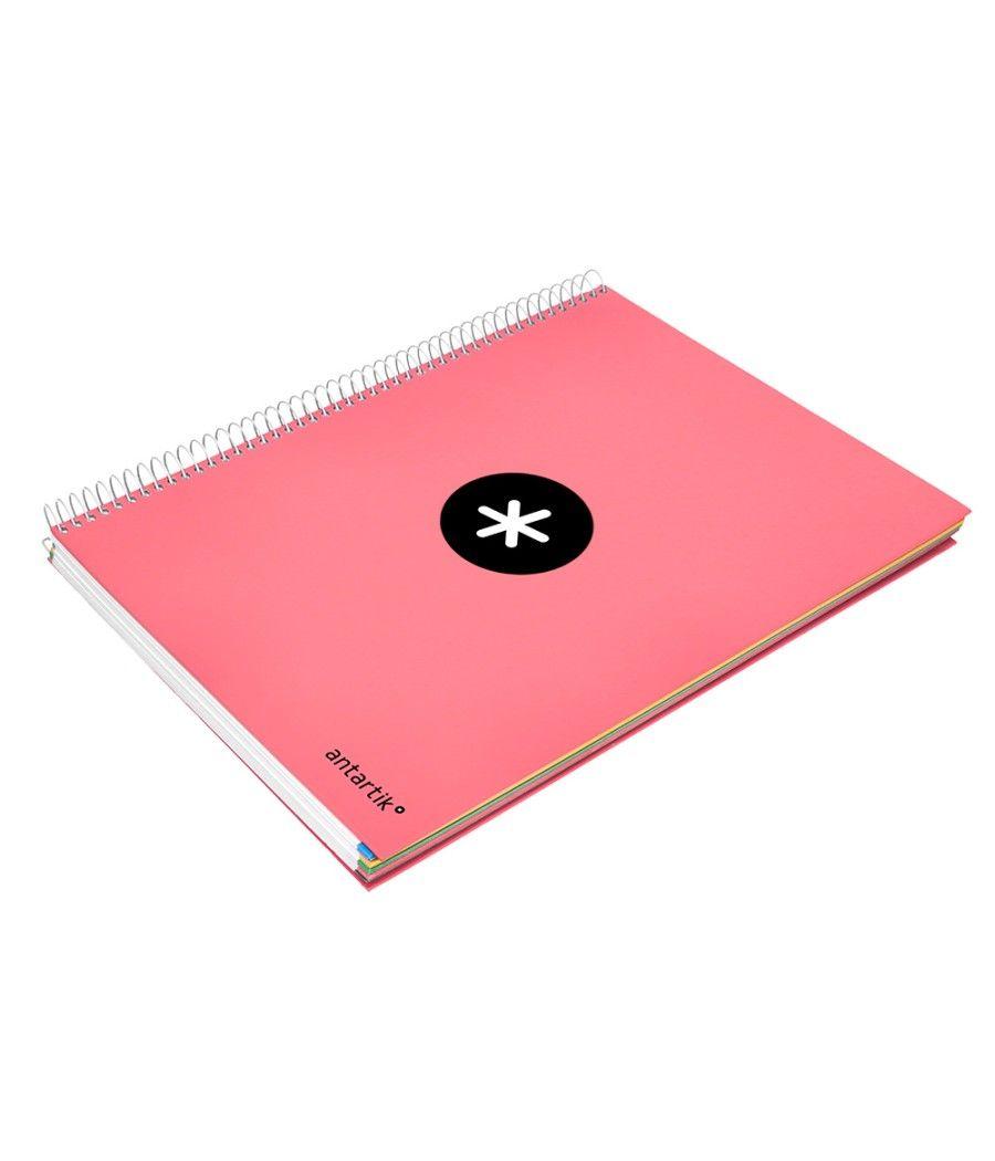 Cuaderno espiral liderpapel a4 micro antartik tapa forrada 120h 100 gr liso 5 bandas 4 taladros color coral - Imagen 6