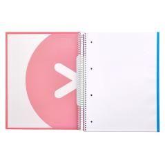 Cuaderno espiral liderpapel a4 micro antartik tapa forrada 120h 100 gr liso 5 bandas 4 taladros color coral - Imagen 7