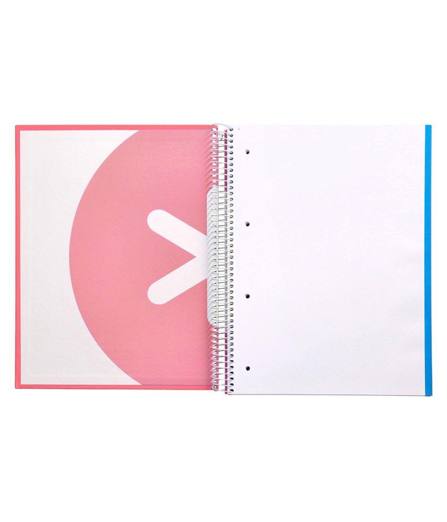 Cuaderno espiral liderpapel a4 micro antartik tapa forrada 120h 100 gr liso 5 bandas 4 taladros color coral - Imagen 7