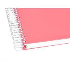 Cuaderno espiral liderpapel a4 micro antartik tapa forrada 120h 100 gr liso 5 bandas 4 taladros color coral - Imagen 8