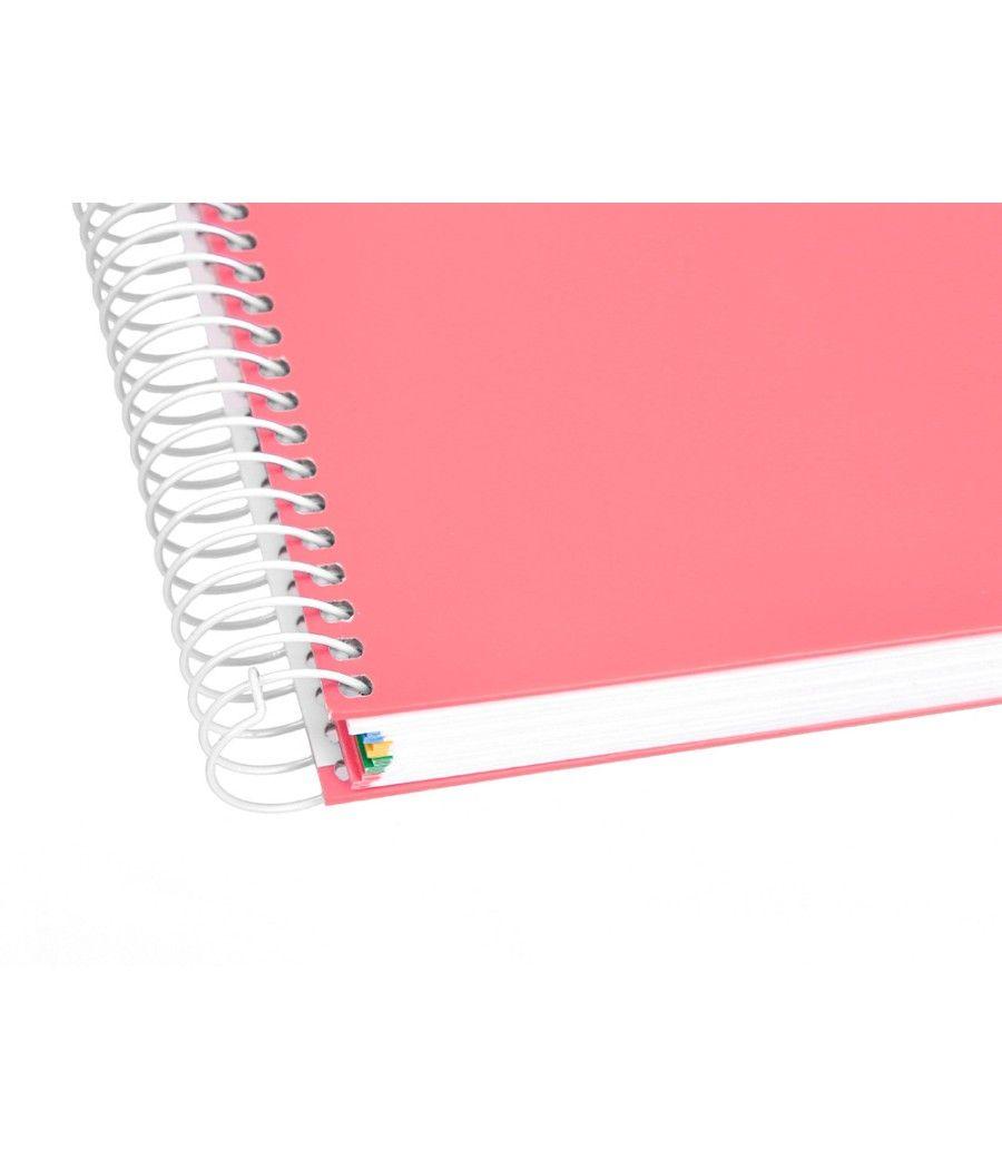 Cuaderno espiral liderpapel a4 micro antartik tapa forrada 120h 100 gr liso 5 bandas 4 taladros color coral - Imagen 8