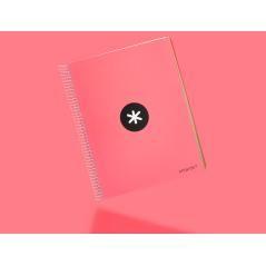 Cuaderno espiral liderpapel a4 micro antartik tapa forrada 120h 100 gr liso 5 bandas 4 taladros color coral - Imagen 9