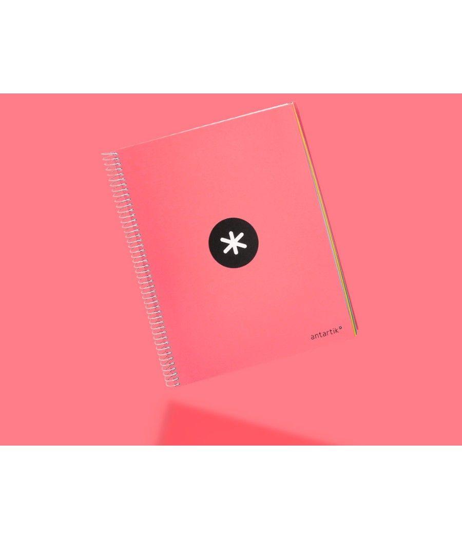 Cuaderno espiral liderpapel a4 micro antartik tapa forrada 120h 100 gr liso 5 bandas 4 taladros color coral - Imagen 9