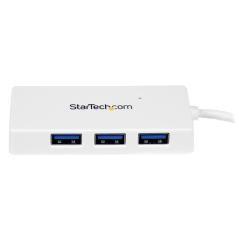 StarTech.com Adaptador Concentrador Hub Ladrón USB 3.0 Super Speed para Laptop de 4 Puertos Salidas - Blanco - Imagen 4