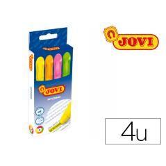 Marcador de cera gel jovi fluorescente caja de 4 unidades colores surtidos - Imagen 1