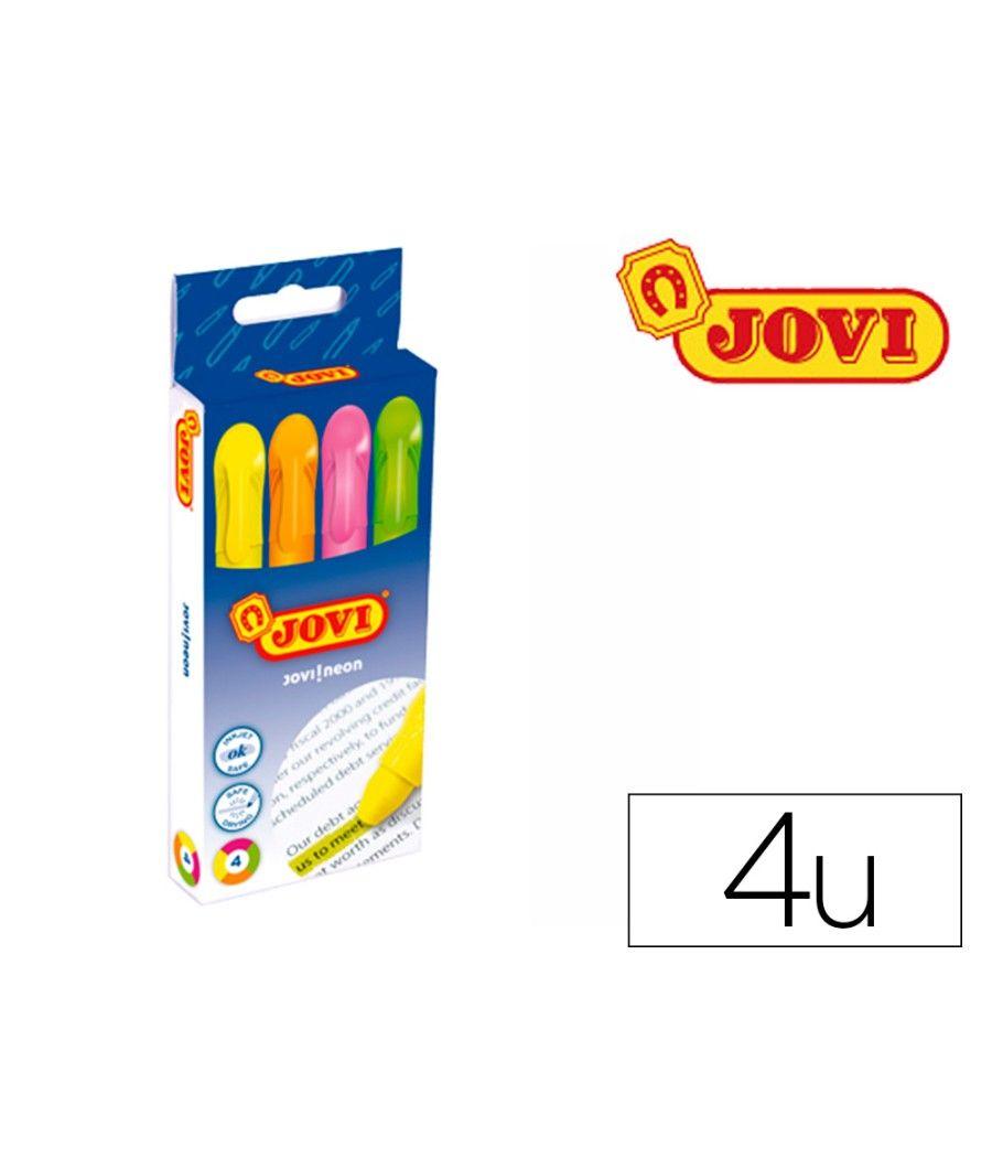 Marcador de cera gel jovi fluorescente caja de 4 unidades colores surtidos - Imagen 1