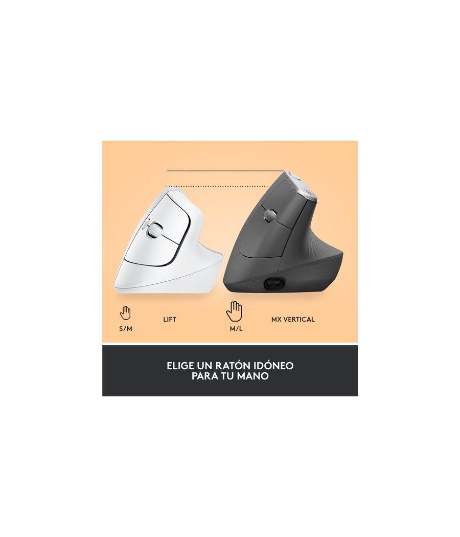 Logitech Lift ratón mano derecha RF inalámbrica + Bluetooth 4000 DPI - Imagen 7