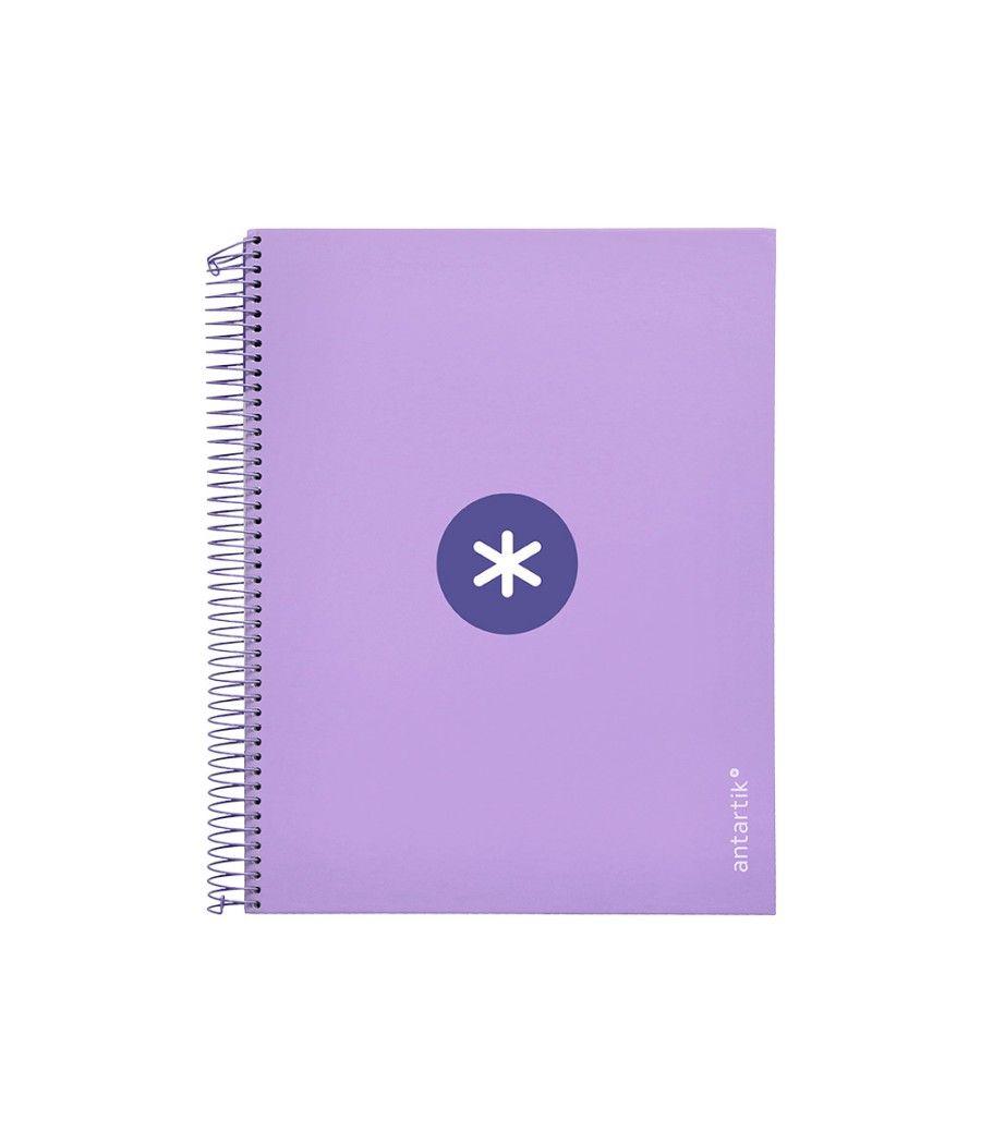 Cuaderno espiral liderpapel a4 micro antartik tapa forrada 120h 100 gr horizontal 5 banda4 taladros color lavanda - Imagen 2