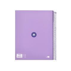 Cuaderno espiral liderpapel a4 micro antartik tapa forrada 120h 100 gr horizontal 5 banda4 taladros color lavanda - Imagen 3