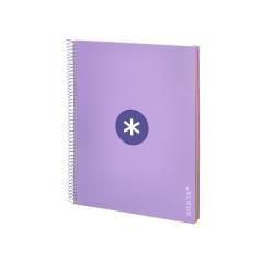 Cuaderno espiral liderpapel a4 micro antartik tapa forrada 120h 100 gr horizontal 5 banda4 taladros color lavanda - Imagen 4