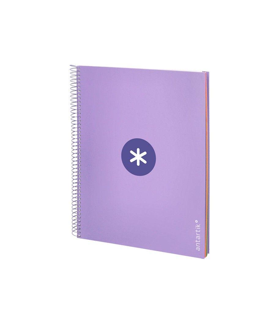 Cuaderno espiral liderpapel a4 micro antartik tapa forrada 120h 100 gr horizontal 5 banda4 taladros color lavanda - Imagen 4