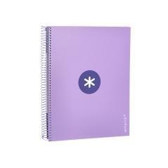 Cuaderno espiral liderpapel a4 micro antartik tapa forrada 120h 100 gr horizontal 5 banda4 taladros color lavanda - Imagen 5