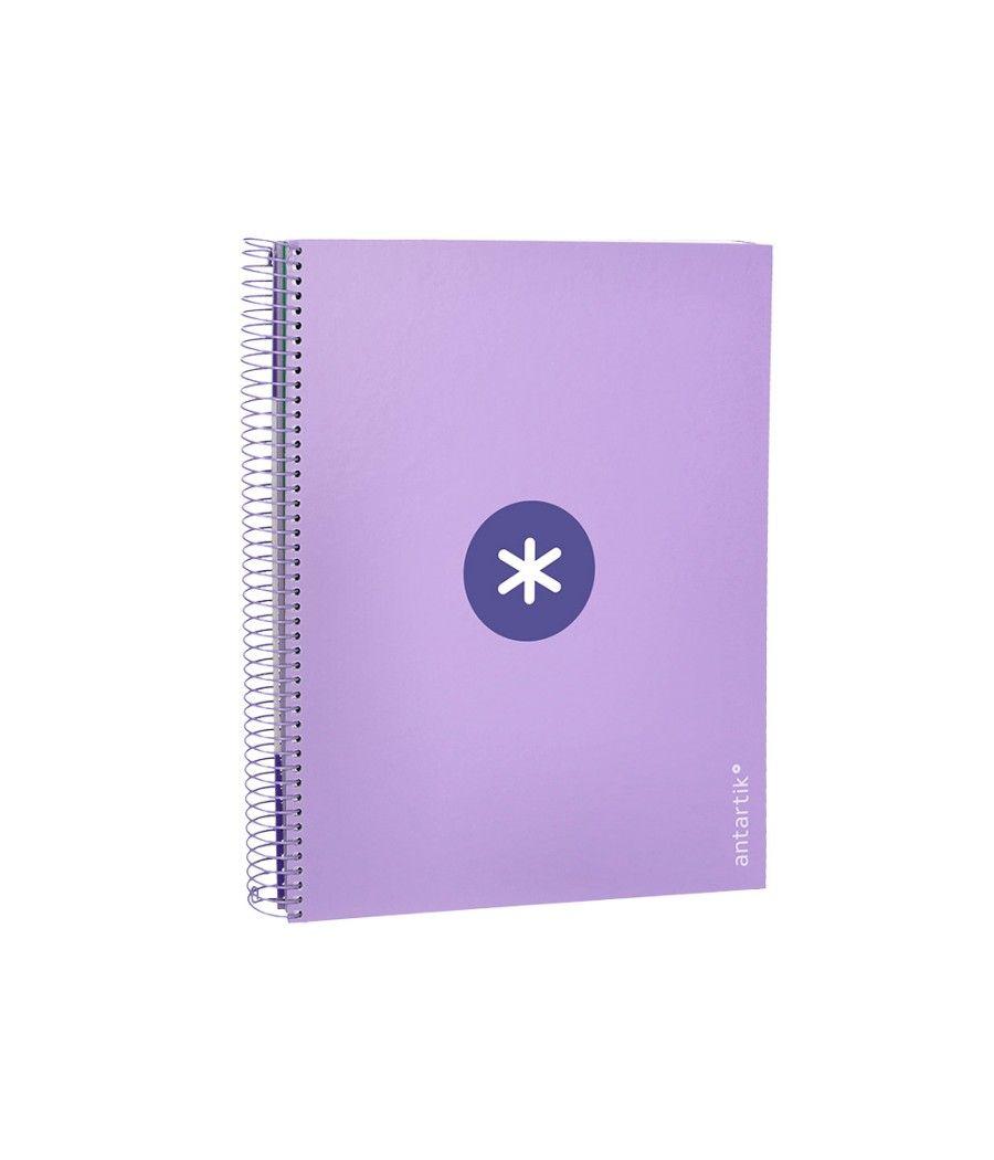 Cuaderno espiral liderpapel a4 micro antartik tapa forrada 120h 100 gr horizontal 5 banda4 taladros color lavanda - Imagen 5