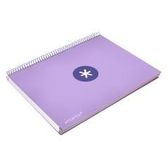 Cuaderno espiral liderpapel a4 micro antartik tapa forrada 120h 100 gr horizontal 5 banda4 taladros color lavanda - Imagen 6