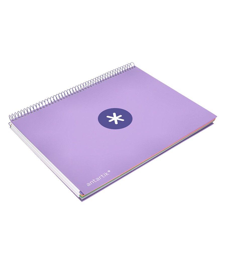 Cuaderno espiral liderpapel a4 micro antartik tapa forrada 120h 100 gr horizontal 5 banda4 taladros color lavanda - Imagen 6