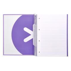 Cuaderno espiral liderpapel a4 micro antartik tapa forrada 120h 100 gr horizontal 5 banda4 taladros color lavanda - Imagen 7