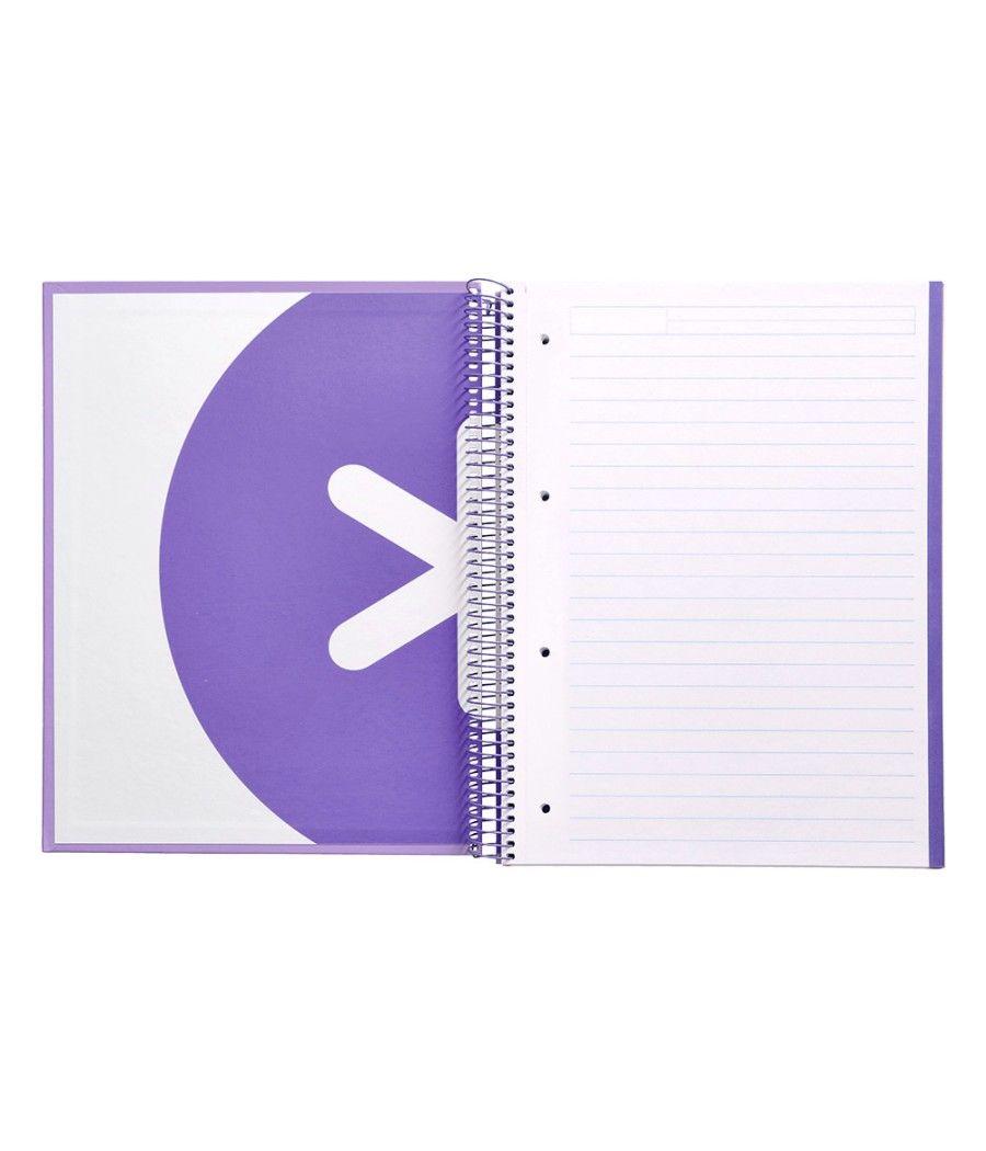 Cuaderno espiral liderpapel a4 micro antartik tapa forrada 120h 100 gr horizontal 5 banda4 taladros color lavanda - Imagen 7